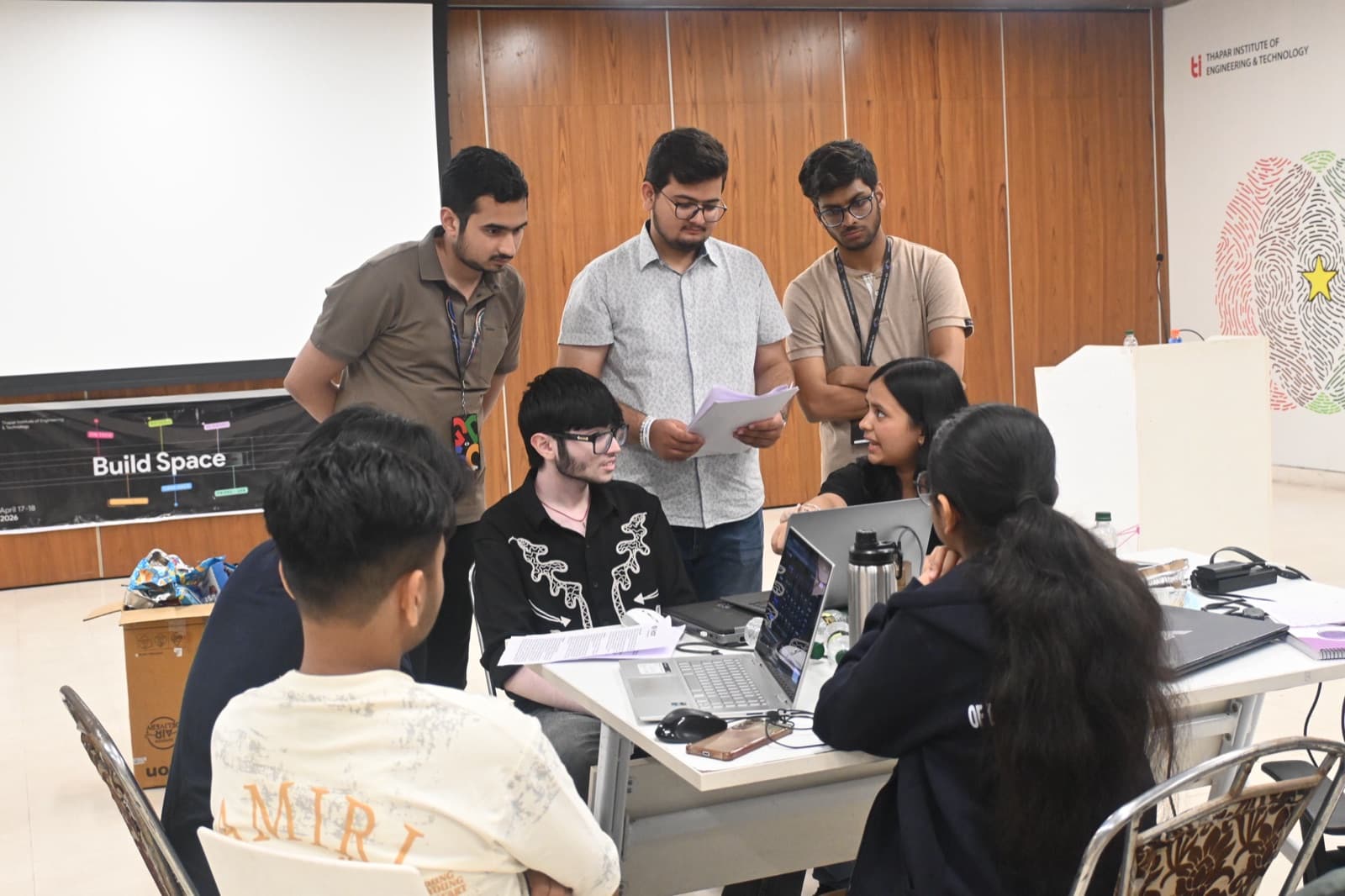 Agrim mentoring participating teams during the hackathon